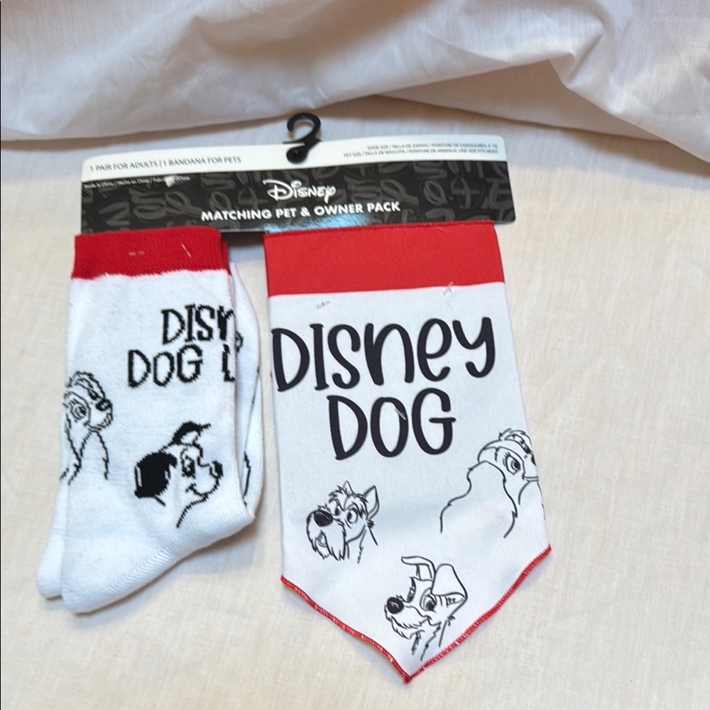 Disney Dog Bandana and Sock Set - Red and White